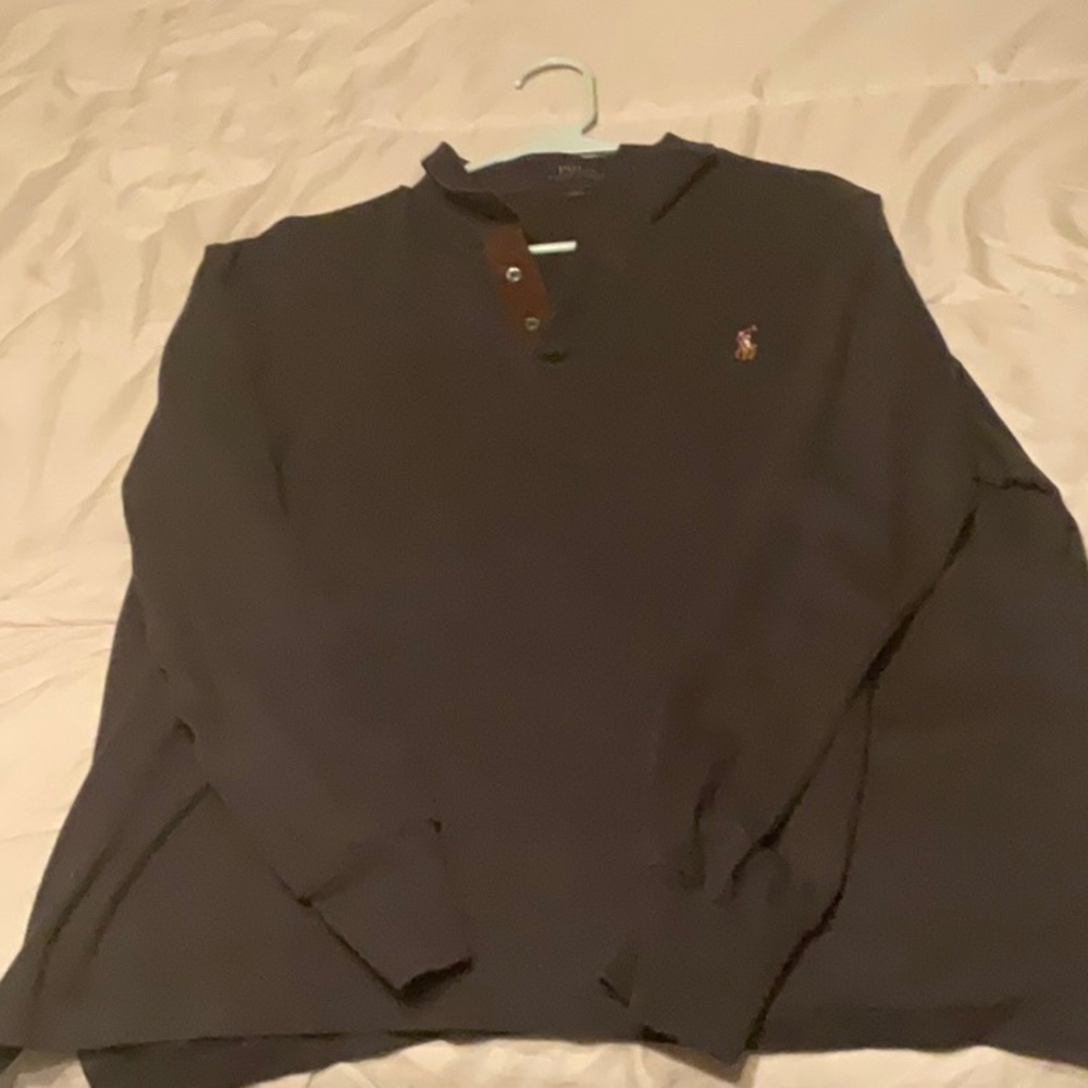 Dark gray long sleeve RL Polo